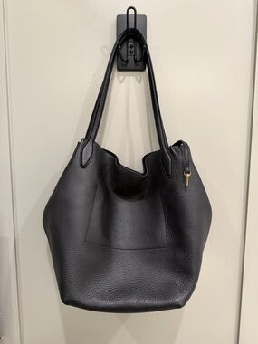 Madewell Classic Black Pebbled Leather Tote Bag